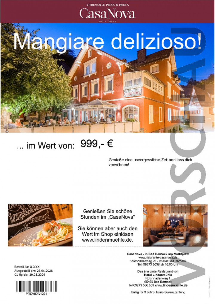 Wertgutschein CasaNova